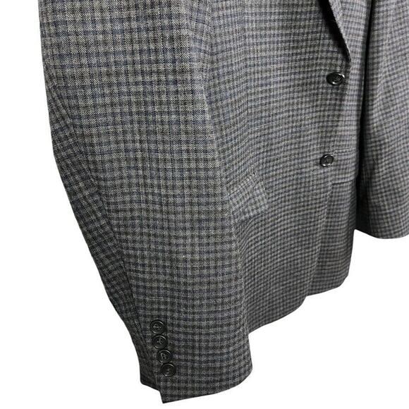 Jos A Bank Signature Collection Gray Blue Plaid Suit Jacket Blazer Wool sz 46R - Picture 2 of 16
